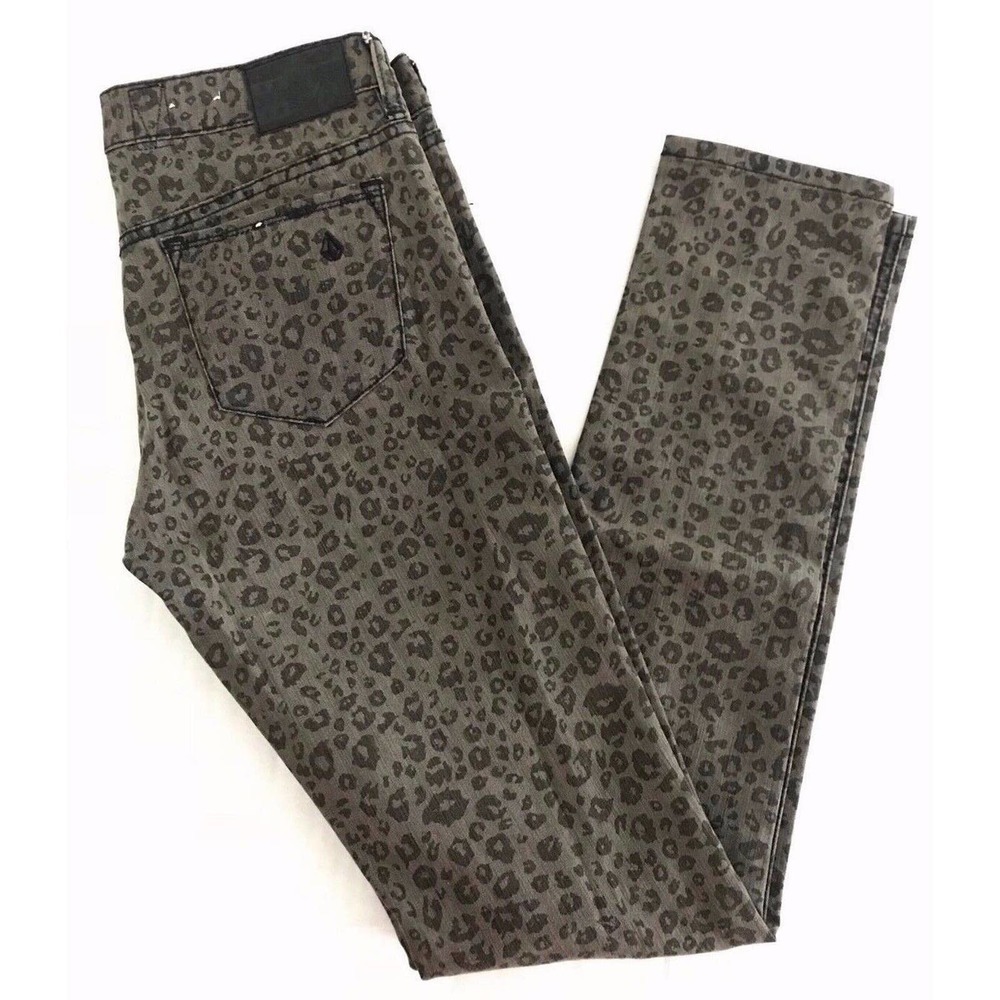 Volcom | Pistol Legging Fit Pants Size 7 Animal Print Stretch Slim Skinny Leg - Picture 8 of 12
